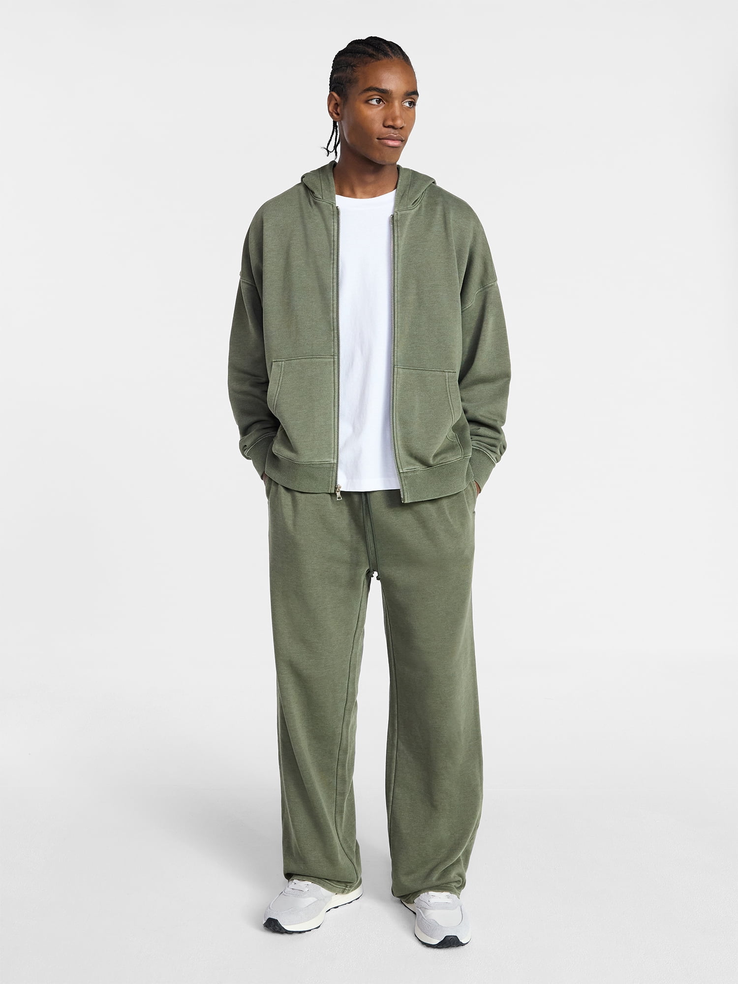 No Boundaries Zip Hoodie with Long Sleeves, Men's XS-4XLT