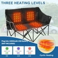 thumbnail image 2 of Slsy Oversized Heated Double Camping Chair, Folding 2 Person Camping Chair Loveseat, Fully Padded Duo Chair Camping Couch, Fold Up Double Camp Chair, Lawn Chairs, Camping Bench with Carrying Bag, 2 of 8