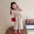 thumbnail image 5 of Amidoa Girls Summer 2 Piece Outfits Cute Cotton Sleeveless Tops Tops and Casual Pants Kids Clothing Set Multicolor Size 5T Multicolor Size 5T, 5 of 5