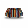 thumbnail image 4 of Colorful Ottoman Cover, Vertical Festival Stripes, 2 Piece Slipcover Set with Ruffle Skirt for Square Round Cube Footstool Decorative Home Accent, Standard Size, Multicolor, by Ambesonne, 4 of 5