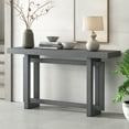 thumbnail image 3 of Royard Oaktree 59" Industrial Wood Console Table, Unique Triple Rectangle Design Entryway Table, 3 of 7