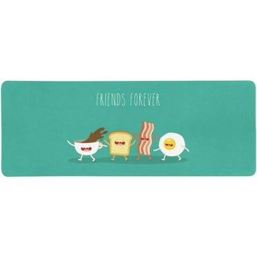 KXMDXA Funny Breakfast Food Friends Forever Egg Bacon Toast Extra Extended Large Gaming Mouse Pad Mat Desk Pad Keyboard Mat 31.5x12 inch
