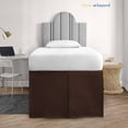 thumbnail image 2 of HNB Store Full XL Dorm Bed Skirt | 30" in Drop Length Microfiber Pleated Style | Chocolate, 2 of 7
