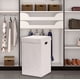 thumbnail image 4 of Cesto de ropa sucia simple para el hogar, plegable, con tapa, blanco, 4 of 8
