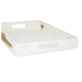 thumbnail image 5 of DecMode 19", 16"W White Wood  Tray with Rope Accents, 2-Pieces, 5 of 8