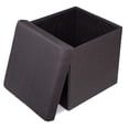 thumbnail image 1 of BIRDROCK HOME Folding Storage Ottoman - Upholstered - 16 x 16 - Linen - Strong and Sturdy - Quick and Easy Assembly - Foot Stool - Black, 1 of 10