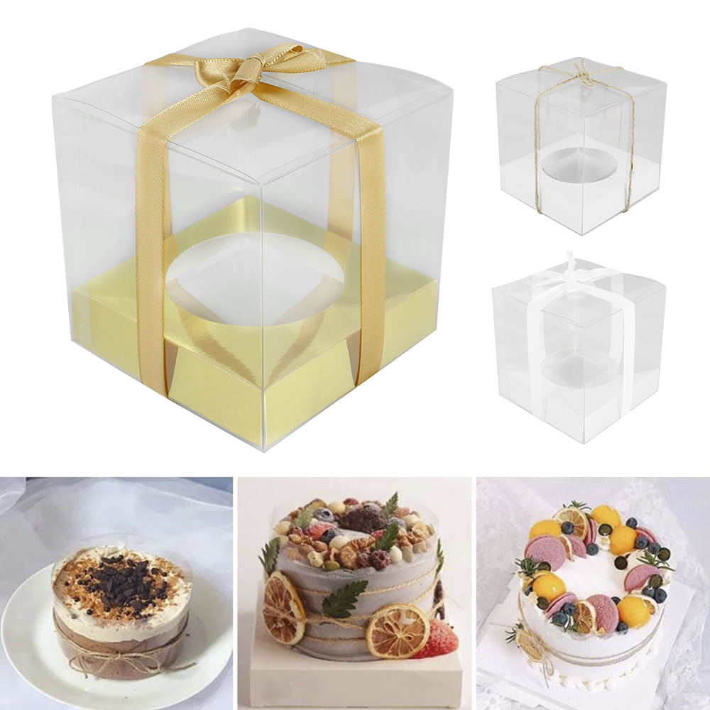 12x White Paper Cake Cupcake Boxes with Holder Bakery Wedding Party Favor