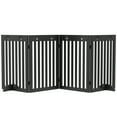 thumbnail image 1 of PawHut 80" Extra Wide Freestanding Pet Gate with Support Feet, Black, 1 of 10