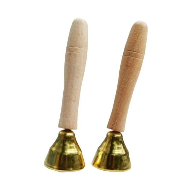 lionlar 2Pcs Hand Bells Set Metal Hand Percussion Bells for Classroom Wedding Adults C