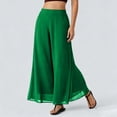 thumbnail image 2 of Summer Palazzo Pants for Women Dressy Casual Elastic High Waisted Wide Leg Chiffon Pants, 2XL, 2 of 7