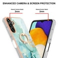 thumbnail image 3 of SaniMore for Samsung Galaxy A14 5G 6.6" 2023 Case with 360 Degree Rotating Metal Ring Shockproof TPU Backplane Marble Pattern Luxury Fashion Anti-drop Cover For Galaxy A14 5G, Green, 3 of 4