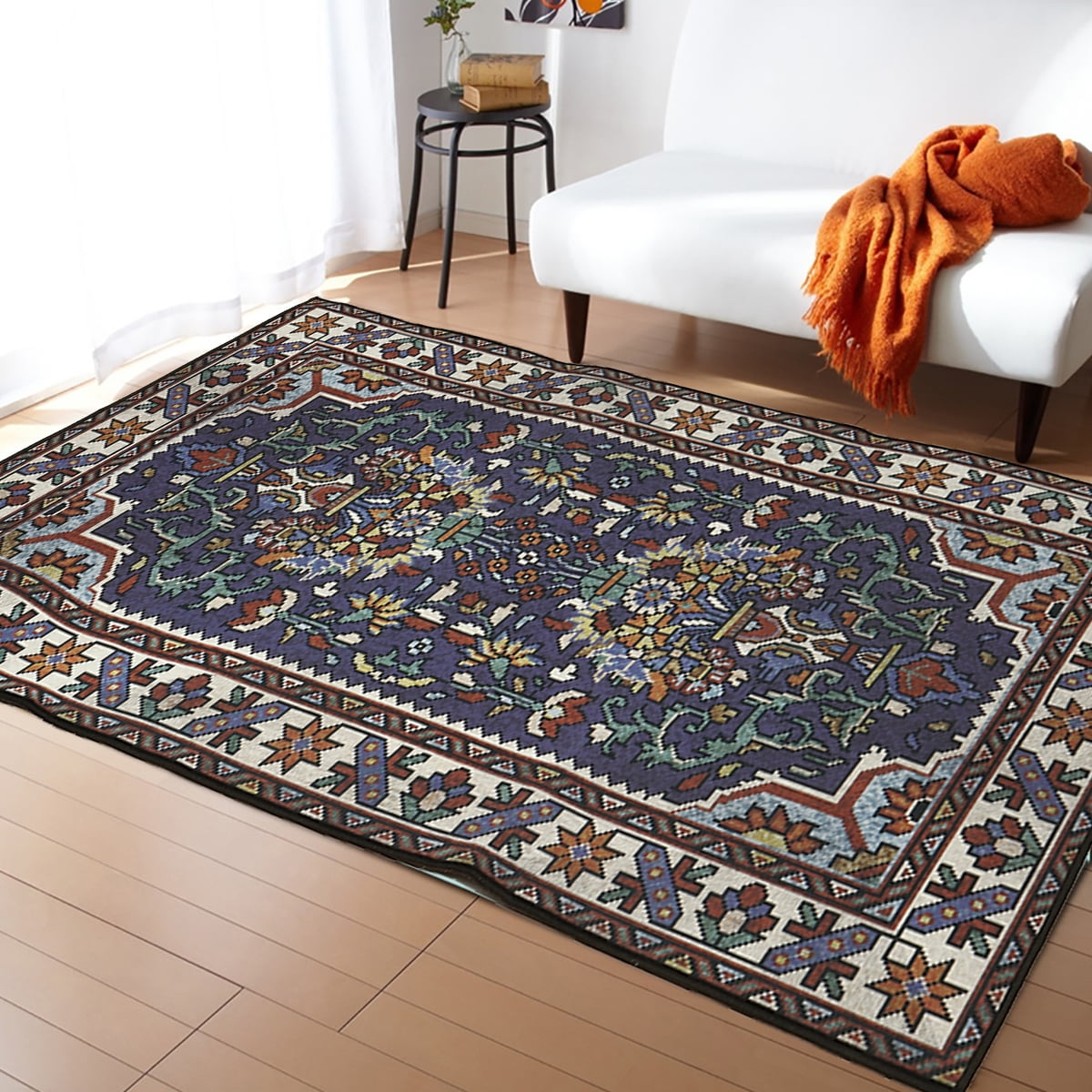 Novashion Bohemian Medallion Area Rug 4' x 5.3' Boho Vintage Medallion