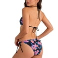 thumbnail image 5 of Women's Bikinis Tropical Print Two Piece Bikini Set Tie Side Halter Bathing Suits Summer Beach Vacation Swimsuit for Women Multicolor-6 L, 5 of 7
