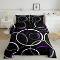 thumbnail image 2 of Erosebridal Geometric Stripes Bedding Sets Full with Comforter,Abstract Artwork Duvet Insert,Circle Round Comforter Sets Full Size,Super Cozy Lines Bedroom Decoration,Reversible,3pcs, 2 of 8