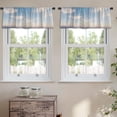 thumbnail image 2 of LALILO Kitchen Curtain Valance Sunrise Mountains Sky Rod Pocket Window Curtain 52"x 18" Set of 2, 2 of 5