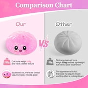 Glitter Dumpling Squishy with Mystery Box, Viral Squishy Dumpling, Colorful Dumplings Stress Balls Fidget Sensory Balls Bao Bun Squeeze (Pink)