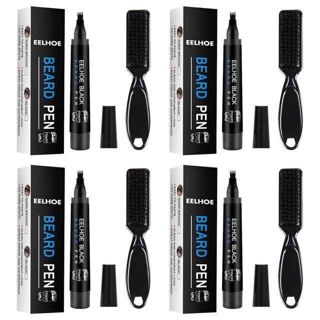 Beard Enhancer 4 Piezas Herramienta Peinado Barba Larga Duración Mejora El Vello Facial para Hombres