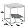 thumbnail image 4 of Steve Silver Aston Indoor 26"H Modern Genuine Marble Top End Table with Shelf, White, 4 of 6