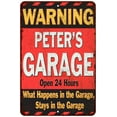 thumbnail image 1 of PETER'S Garage Warning Man Cave Wall Decor 8 x 12 High Gloss Metal 208120030046, 1 of 1