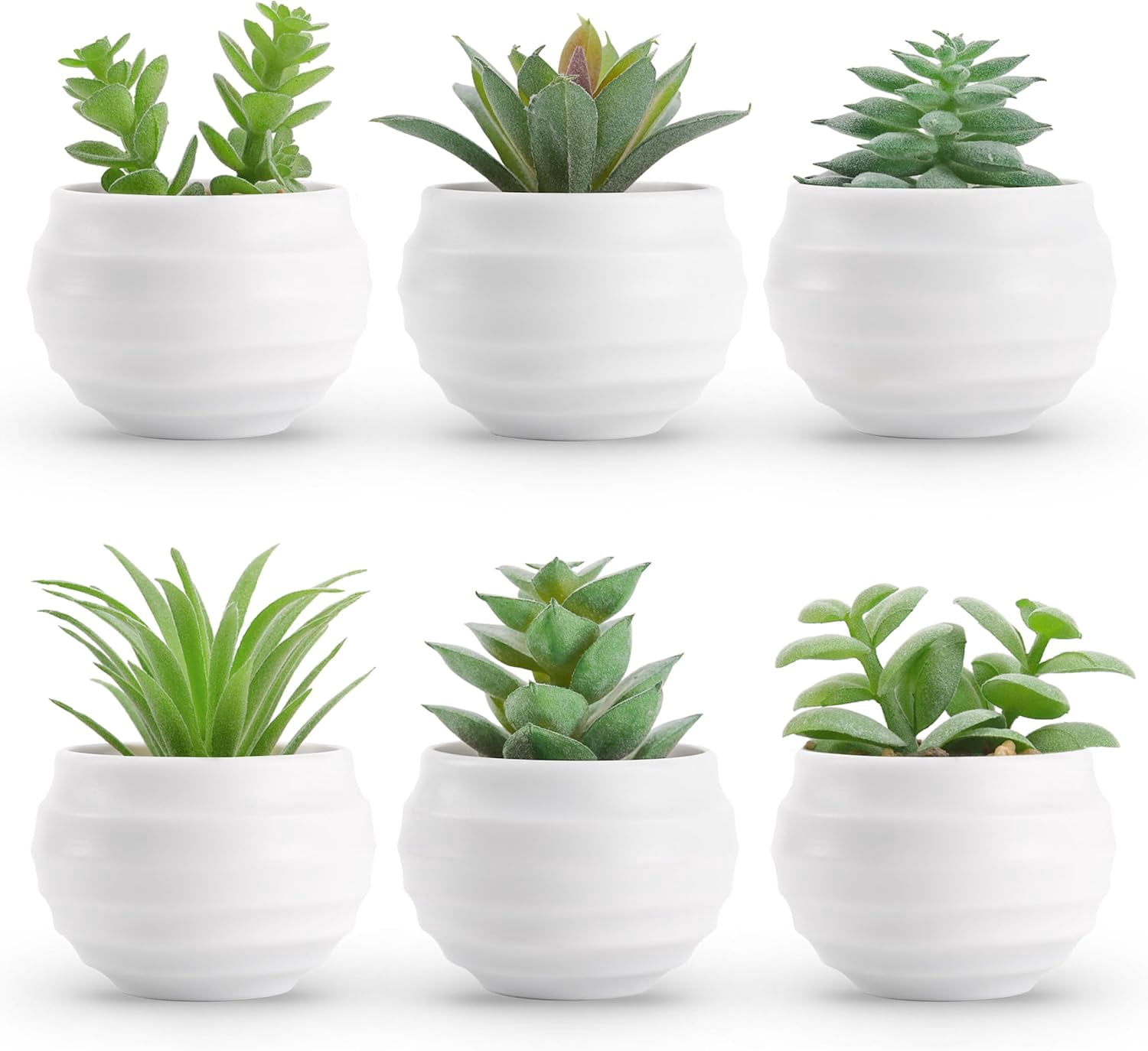 Unbranded Set of 6 Pink Succulents Plants Artificial in Pots Small Fake Plants for Girls Pink Room Decor Office Desk Accessories for Women