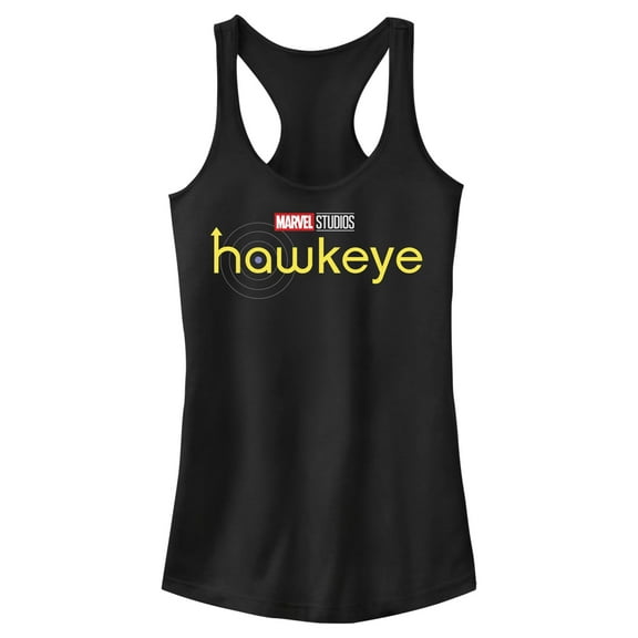 Junior's Marvel Hawkeye Logo Racerback Tank Top Black X Small