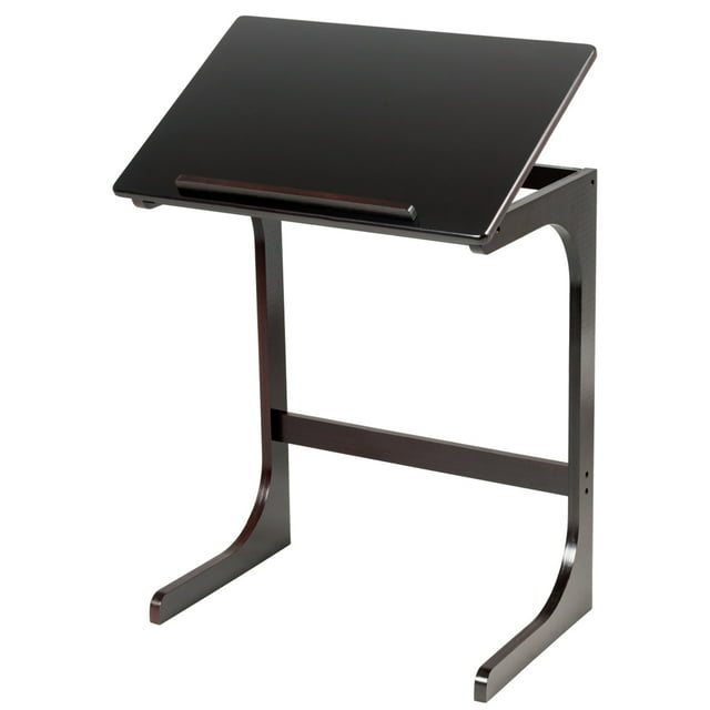 Costway Plateau TV Réglable en Forme de C, Table d'Appoint pour Sofa/canapé, Bureau pour Portable avec Dessus Inclinable, Bambou