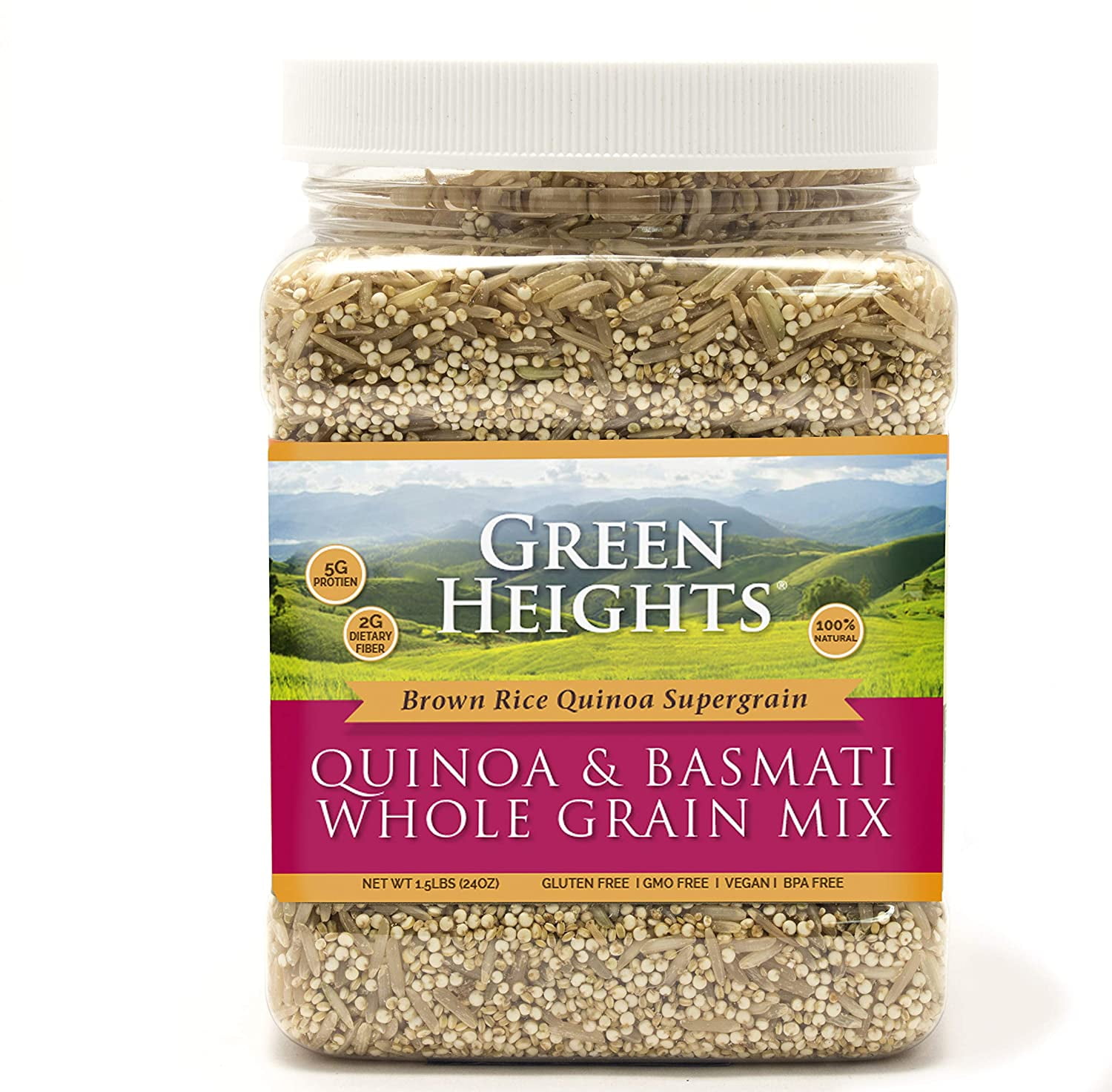 Green Heights Whole Quinoa Brown Rice Mix 24 Ounce /Jar (15