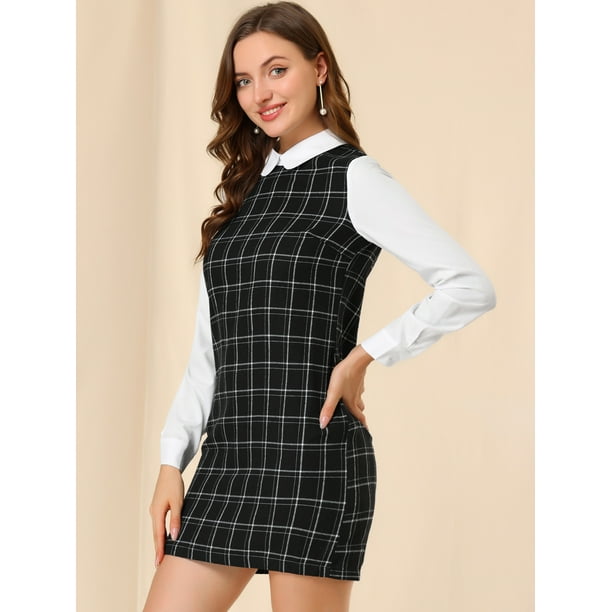 Allegra K Vestido De Manga Larga Con Lunares En Contraste Vintage Para El Día De San Patricio Para Mujer, Negro