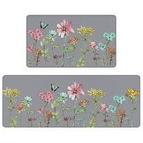Kitchen Mat 46.8" x 17.32" and 29.13" x 17.32" Set of 2,Mauve Antifatigue Kitchen Rugs and Mats for Floor