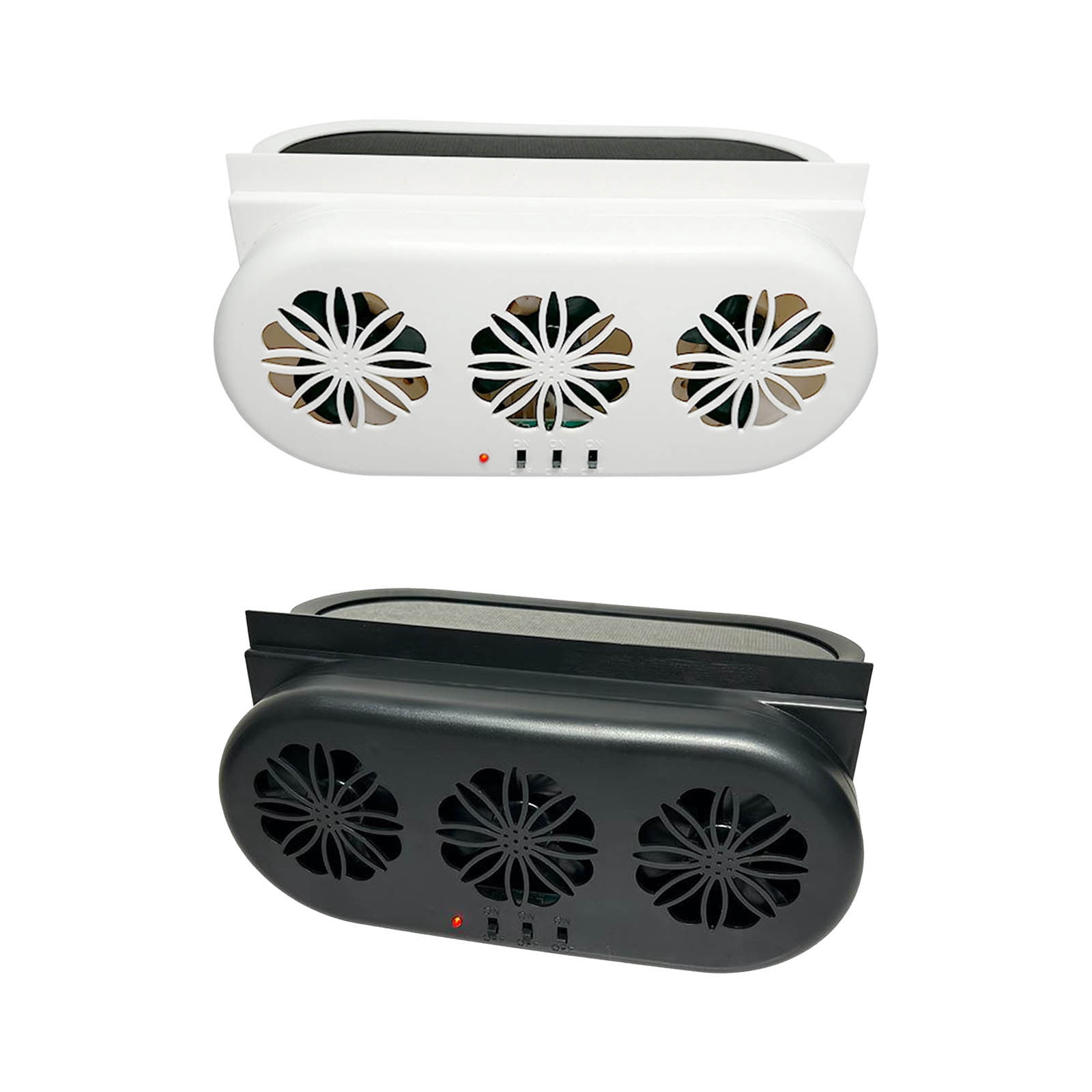 PHIGZNT 2026 Update Solar-Powered Car Window Exhaust Fan with 3 Air Outlet, Solar Ventilation for Vehicle, Solar Ventilation Fan for Car,Solar Car Window Vent Fan for Most Models of Cars,Black