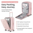 thumbnail image 3 of ACE-Travel,20"24"28" PC Hardshell Luggage Sets 3PCS(Lightweight,Durable & Expandable) with Front Pocket,TSA Lock,Telescoping Handle,360°Double Spinner Wheels,Clear PVC Luggage Cover(Pink), 3 of 14