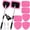 Pink, variant on 11pcs Windshield Cleaner Tool,Car Window Cleaning Wash Kit with 6 Reusable Microfiber Pads 2 Spray Bottles and Extendable Handles Auto Glass Wiper Kit,Pink