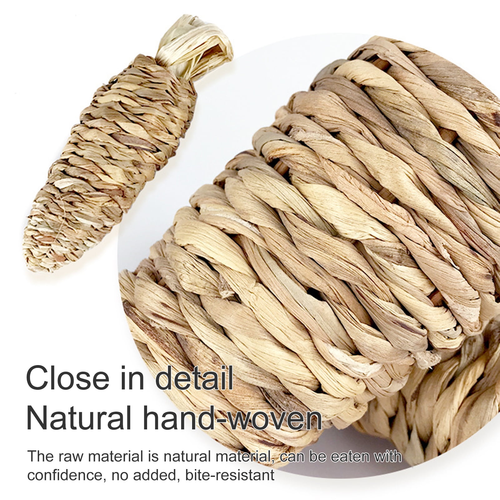 DOPI Molar Toy Minimalistic Exquisite Eco-friendly Bunny Toy Water Hyacinth Grass Carrot for Home