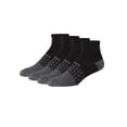 thumbnail image 2 of Hanes Absolute Comfort Men's Ankle Socks Pack, 4-Pair , Cushioned Moisture-Wicking Seamless Toe Black/Gray 12-14, 2 of 2