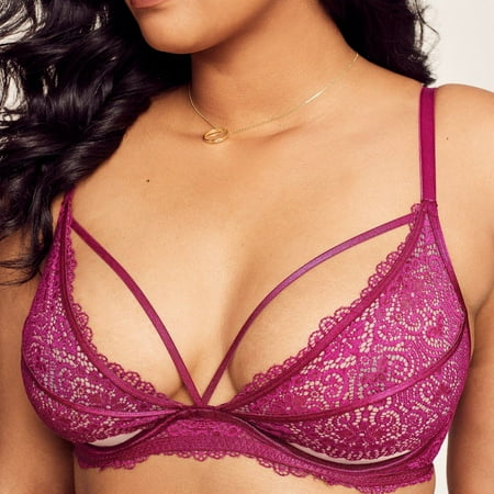 Jenni Women s Plus-size Unlined Plunge Bra Color: Dark Purple Size: 40 D