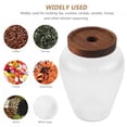 thumbnail image 2 of Glass Jars With Wooden Lids Airtight Kitchen Food Cereal Containers Cereal Containers, 2 of 9