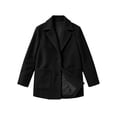 thumbnail image 3 of Ounisa Women's Lapel Peacoat Solid Color Blend Coat Double Pockets Long Sleeve Business Winter Outerwear, 3 of 6