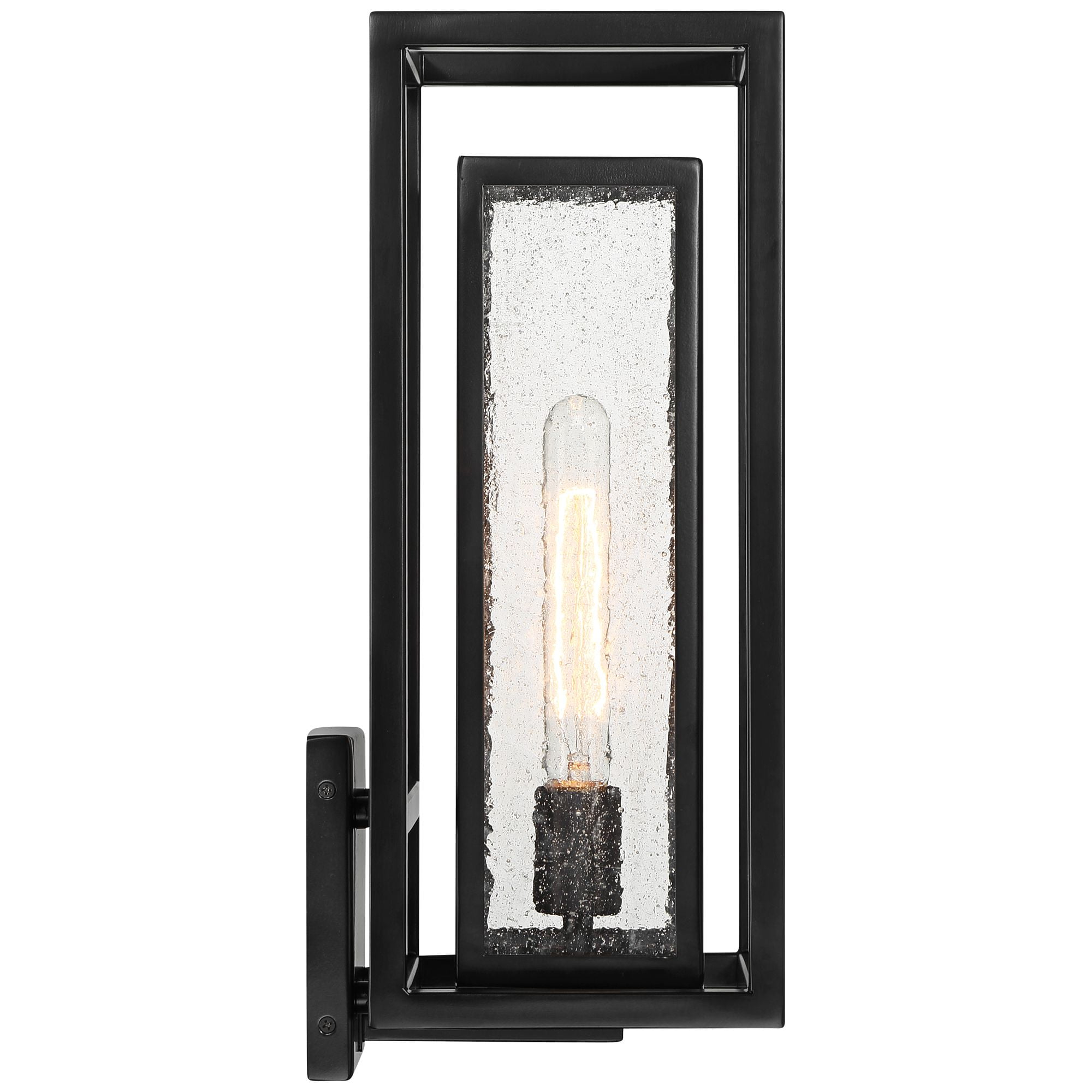 Possini Euro Design Amir 18" High Modern Outdoor Wall Light Fixture Mount Porch House Weatherproof Black Clear Glass Shade