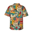 thumbnail image 3 of Bixox Men's Hawaiian Shirts Men's Funny Owl Bird Print Short-Sleeve Shirt-3X-Large, 3 of 8