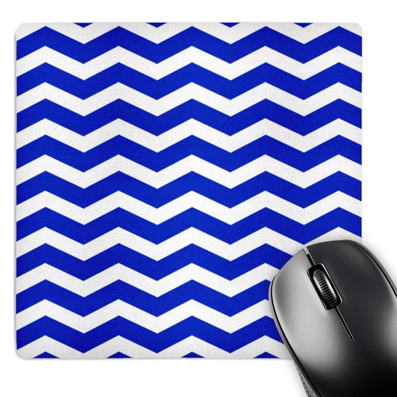 3dRose, Navy Blue and White Chevron Zig Zag Pattern - Modern Contemporary nautical zigzag stripes, MousePad