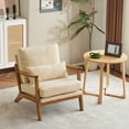 thumbnail image 6 of Ktaxon Accent Chair Teddy Velvet Upholstered Armchair, Reading Club Chair with Pillow for Living Room Bedroom Furniture Khaki, 6 of 6