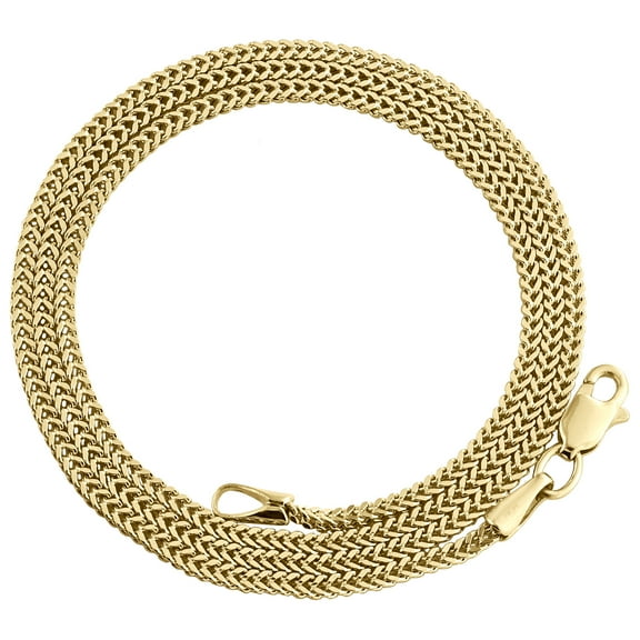 10K Yellow Gold 1.60mm Hollow Franco Chain 3D Square Box Necklae 22 Inch