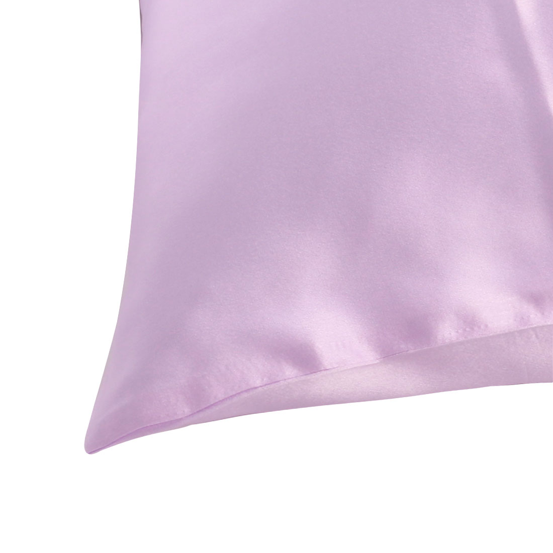 Unique Bargains 1 Piece 100% Silk Pillowcase Light Purple Queen