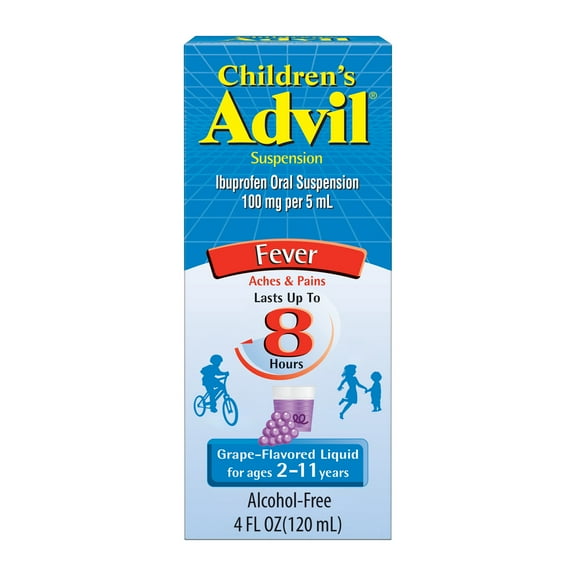 Children's Advil Pain Relievers and Fever Reducer Liquid, 100 mg Ibuprofen, Grape, 4 oz
