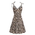 thumbnail image 4 of DHFJKG Summer Dresses For Women Leopard Beach Dress With Pocket V Neck Spaghetti Strap Casual Mini Sundress Soft Dresses, 4 of 6
