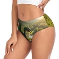 thumbnail image 2 of Fotbe Deep Forest Stone Green Dragon Calzones Estampados para Mujer – Ropa Interior de Algodón, Cómoda, Suave y Elástica-Large, 2 of 6