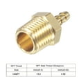 thumbnail image 5 of Uxcell 3/16 inch x NPT 1/4 Male Thread Brass Hose Barb Fitting Straight Pipe Connector, 5 of 6