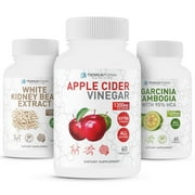 Terraform Nutrition Triple Threat Weight Loss Stack - Apple Cider Vinegar - Pure White Kidney Bean Extract - Pure Garcinia Cambogia Extract
