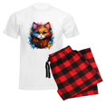 thumbnail image 6 of CafePress - Cute Cat Watercolor Pajamas - Men's Light Loose Fit Cotton Pajama Set, 6 of 7
