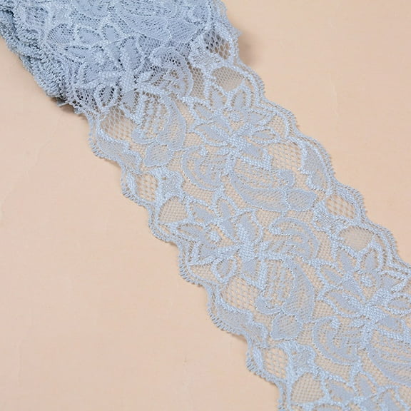 Elastic Lace Trim Lace Ribbon For Sewing Decoration Light Grey 80mm